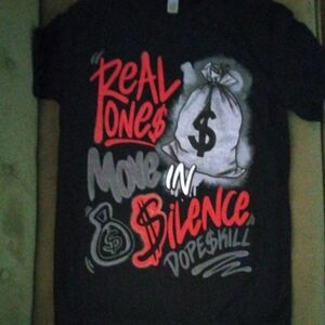 Kids 'Real Tones Move in Silence' Graphic Tee - Black/Red